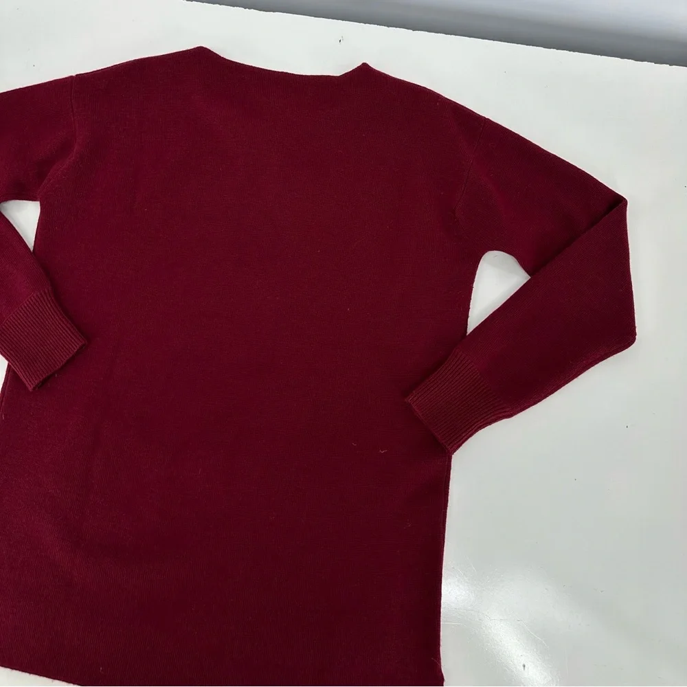 J.Crew Dark Red 100% Merino Wool Front Pockets Sweater XS
